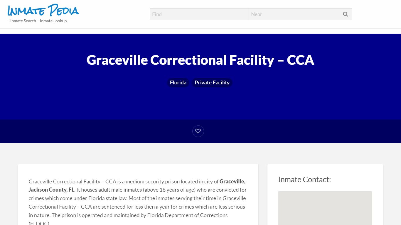 Graceville Correctional Facility - CCA – Inmate Pedia ...